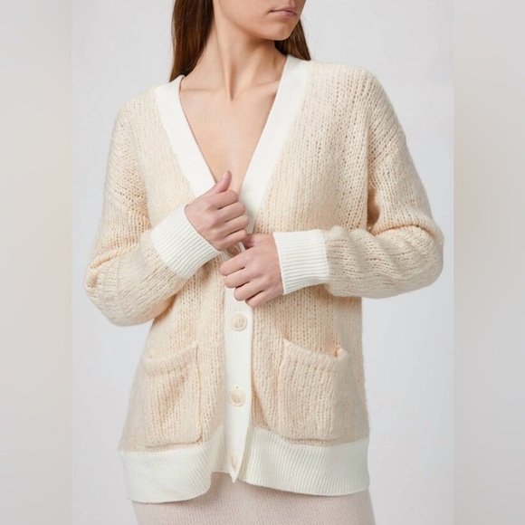 NAADAM GRANDPA CARDIGAN in crème - Picture 1 of 6